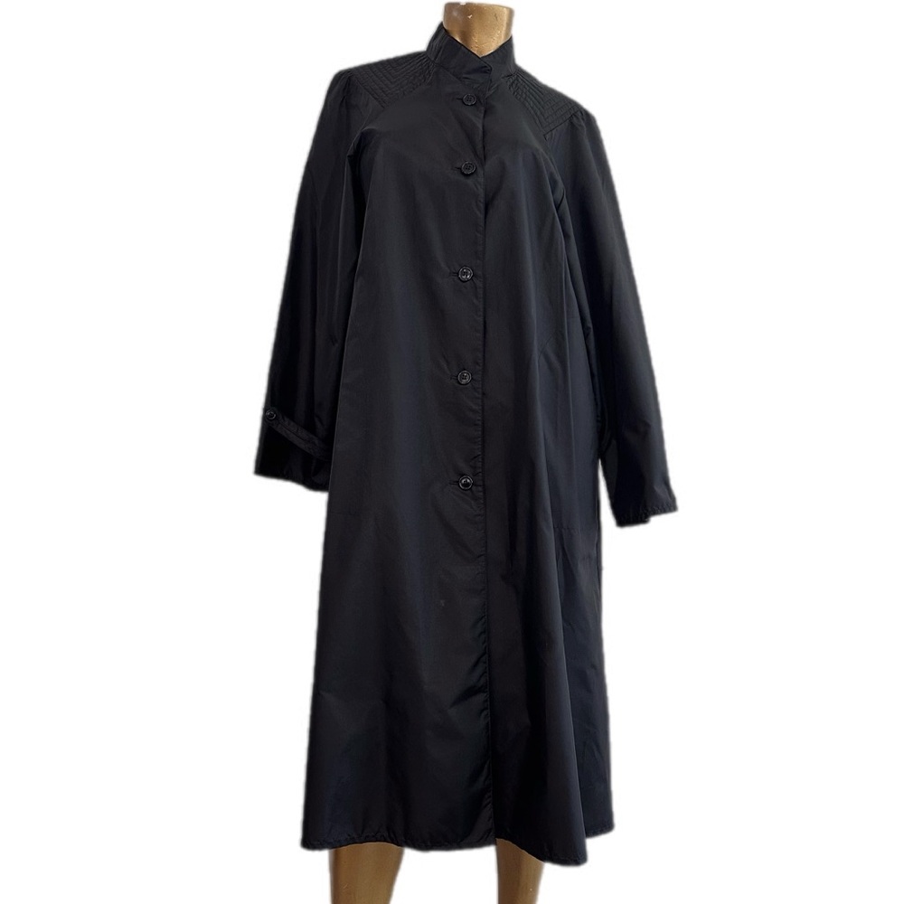 Vintage The Totes Coat Classic Black nylon rain jacket size 14